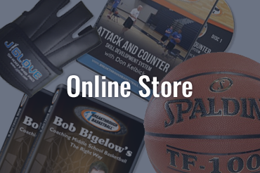 Text: Online Store, Image: Store items including training videos and basketball